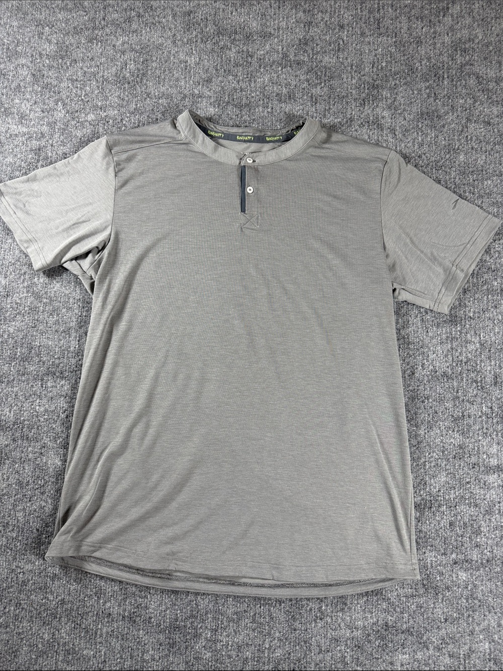 Brooks Men's Run HappyGray Short-Sleeve Henley Polo